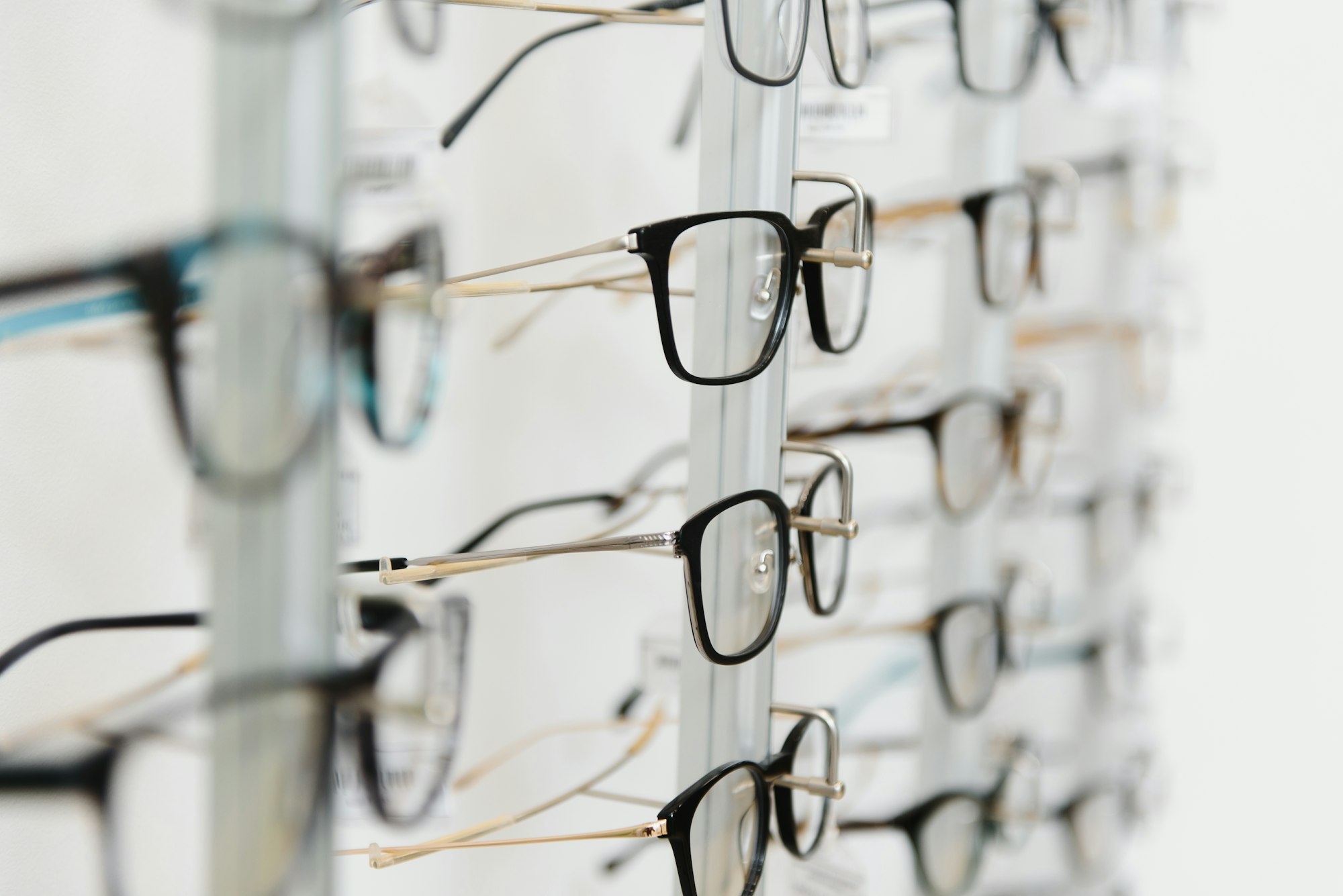 eye glasses on the shelf.